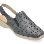 Pantofi RIEKER bleumarin, 41371, din piele naturala