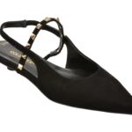 Pantofi Dama eleganti GOLD DEER negri, 432120, din piele intoarsa