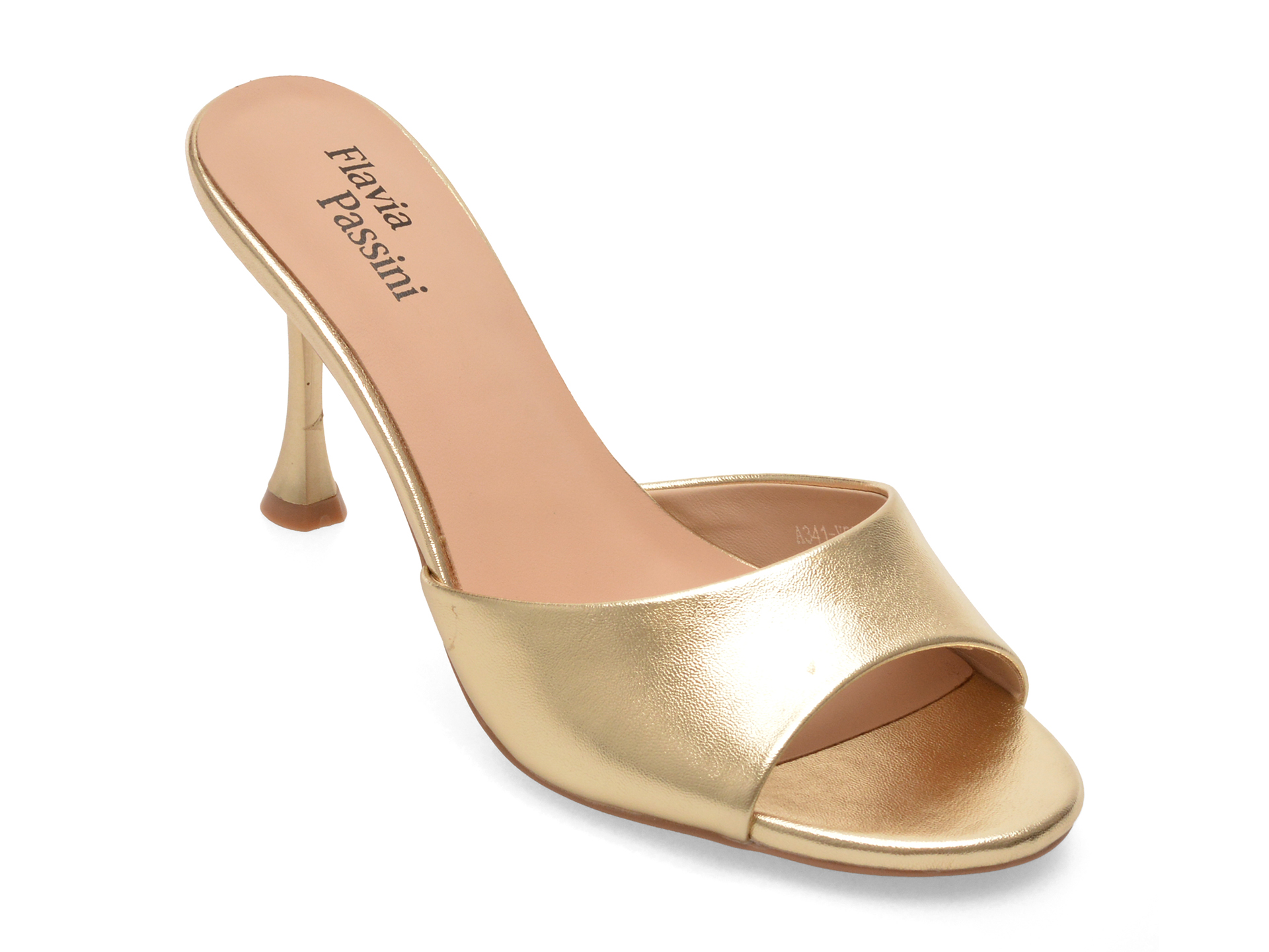 e941544b2dd57af396977b6475c271383788de9f2f653aa0ff11367a35ccbbfc Papuci eleganti FLAVIA PASSINI aurii, V5879, din piele naturala - imagine 1