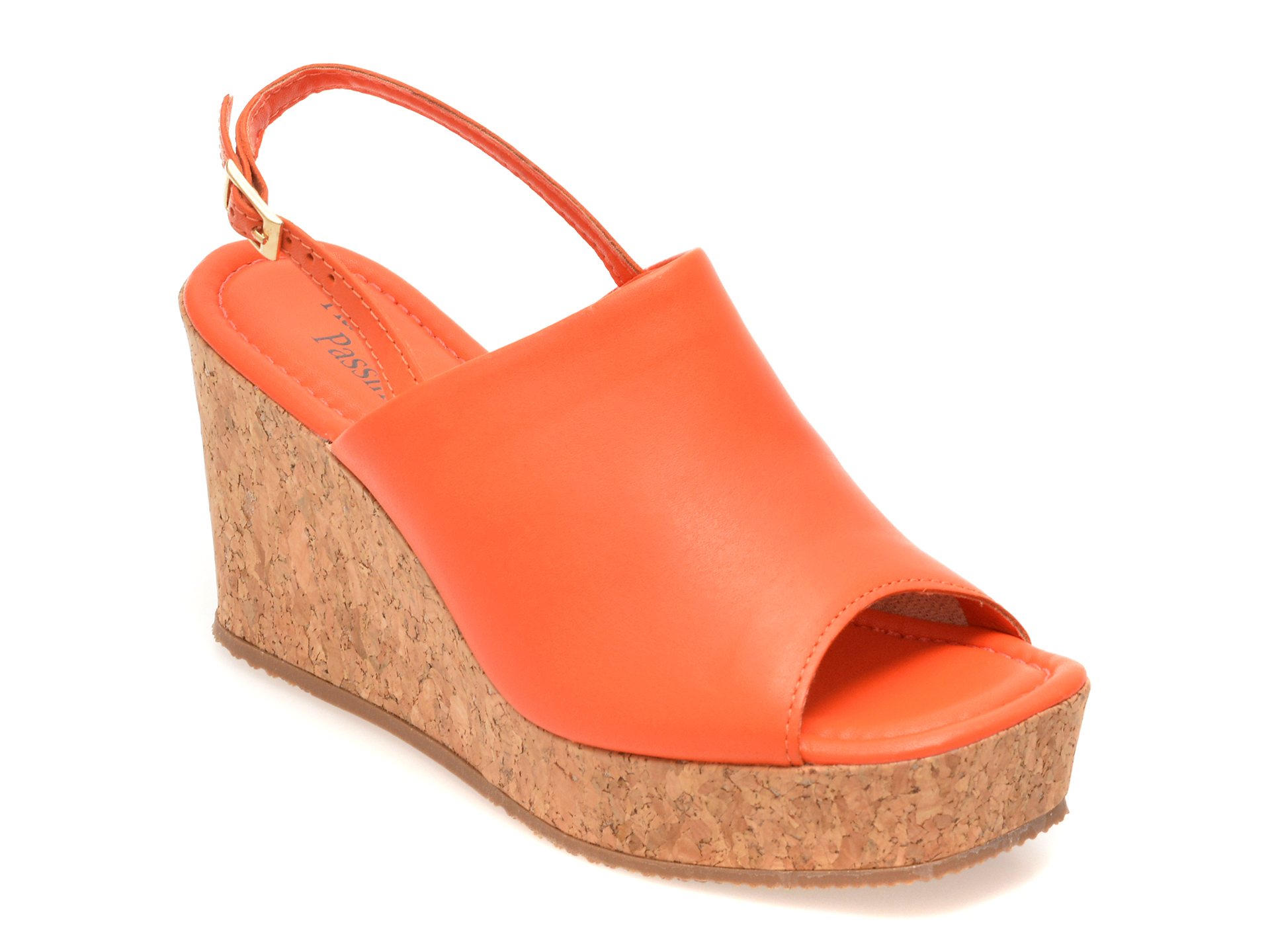 eaec4cd80425d704d1330a3ef4a7a059633fd393146e9059ee65e68d57b3f89a Sandale FLAVIA PASSINI portocalii, 373824, din piele naturala - imagine 1