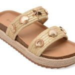 Papuci CALL IT SPRING bej, JANNY 109, din material textil