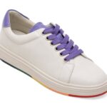 Incaltaminte Dama sport PASS COLLECTION albi, KL60019, din piele naturala