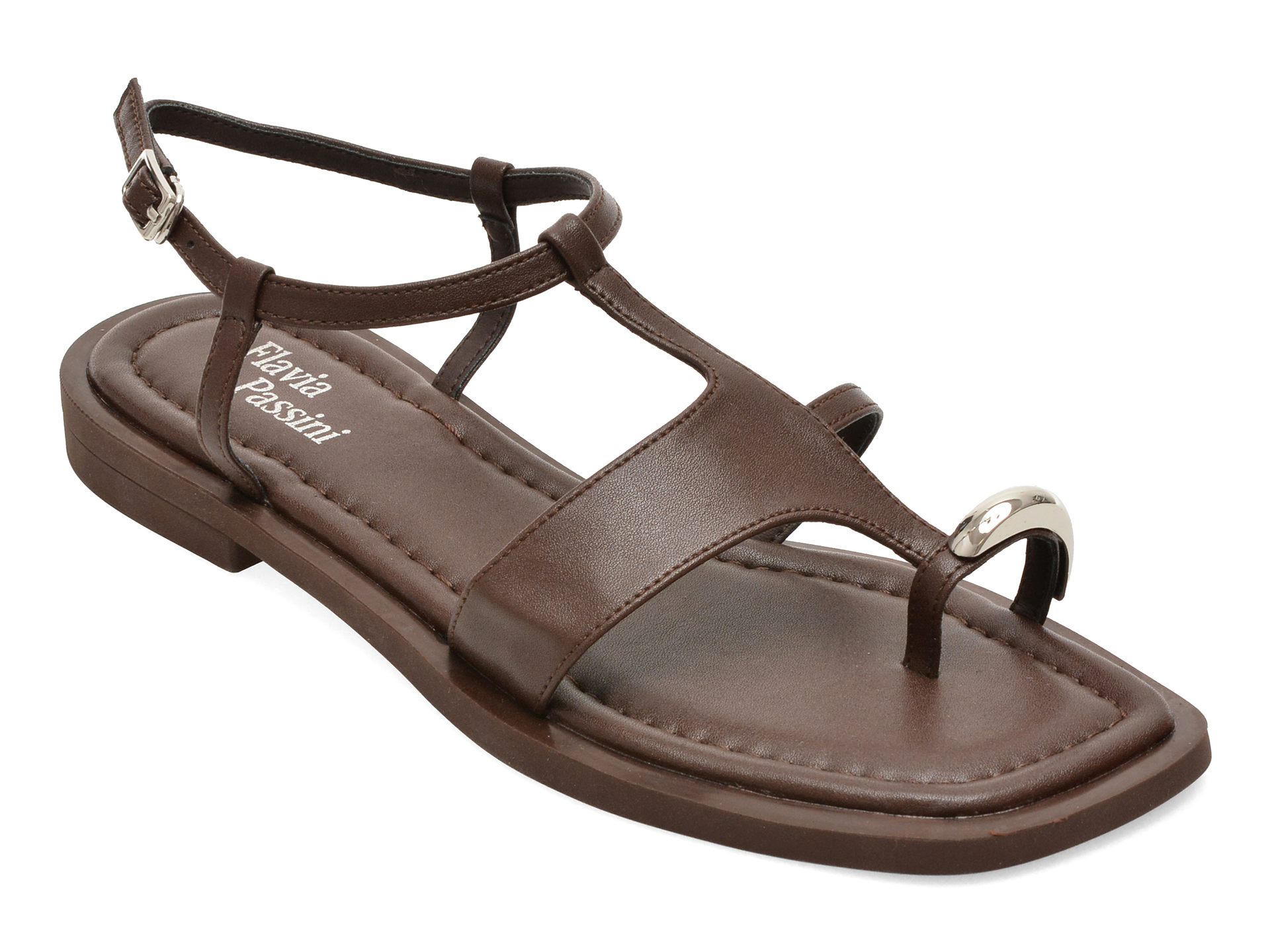 f21973cd230387d6b7a446704f6f0d2f139edd611832eaf58e031061646bd611 Sandale FLAVIA PASSINI maro, A352, din piele naturala - imagine 1