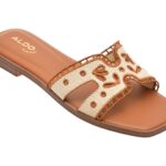 Papuci ALDO bej, ITSANDAL 101, din material textil