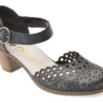 Pantofi RIEKER bleumarin, 40902, din piele naturala
