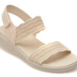 Sandale SKECHERS albe, ARYA, din material textil