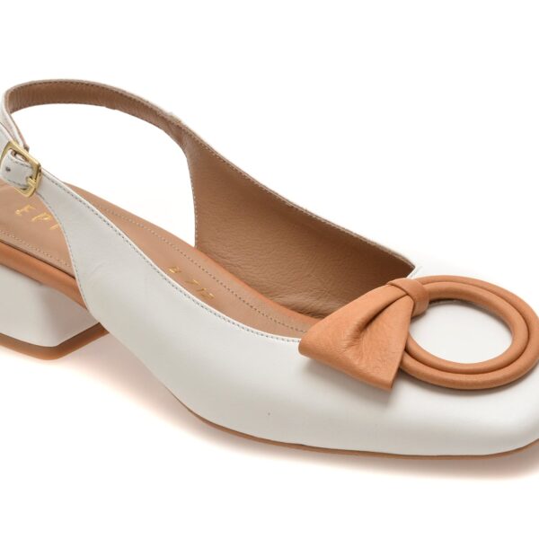 Pantofi Dama eleganti EPICA albi, 669B712, din piele naturala