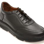 Pantofi casual Barbati OTTER negri, UZ526, din piele naturala