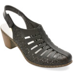Pantofi casual Femei RIEKER negri, 40959, din piele naturala