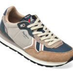 Pantofi sport Barbati PEPE JEANS maro, MS40048, din material textil si piele naturala