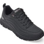 Pantofi sport DAMA SKECHERS negri, BOBS B LITE, din piele ecologica