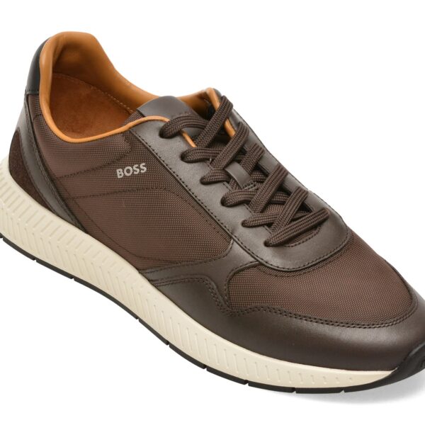 Pantofi sport Barbati BOSS maro, 8757, din material textil