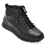 Ghete Barbati GEOX negre, U56HMC, din piele naturala