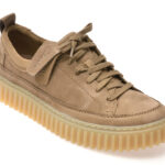 Pantofi sport Barbati CLARKS gri, TORHILL LACE, din nabuc