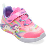 Pantofi sport Fete SKECHERS roz, UNICORN CHASER, din material textil