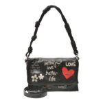 Geanta DESIGUAL neagra, WAXP39, din piele ecologica