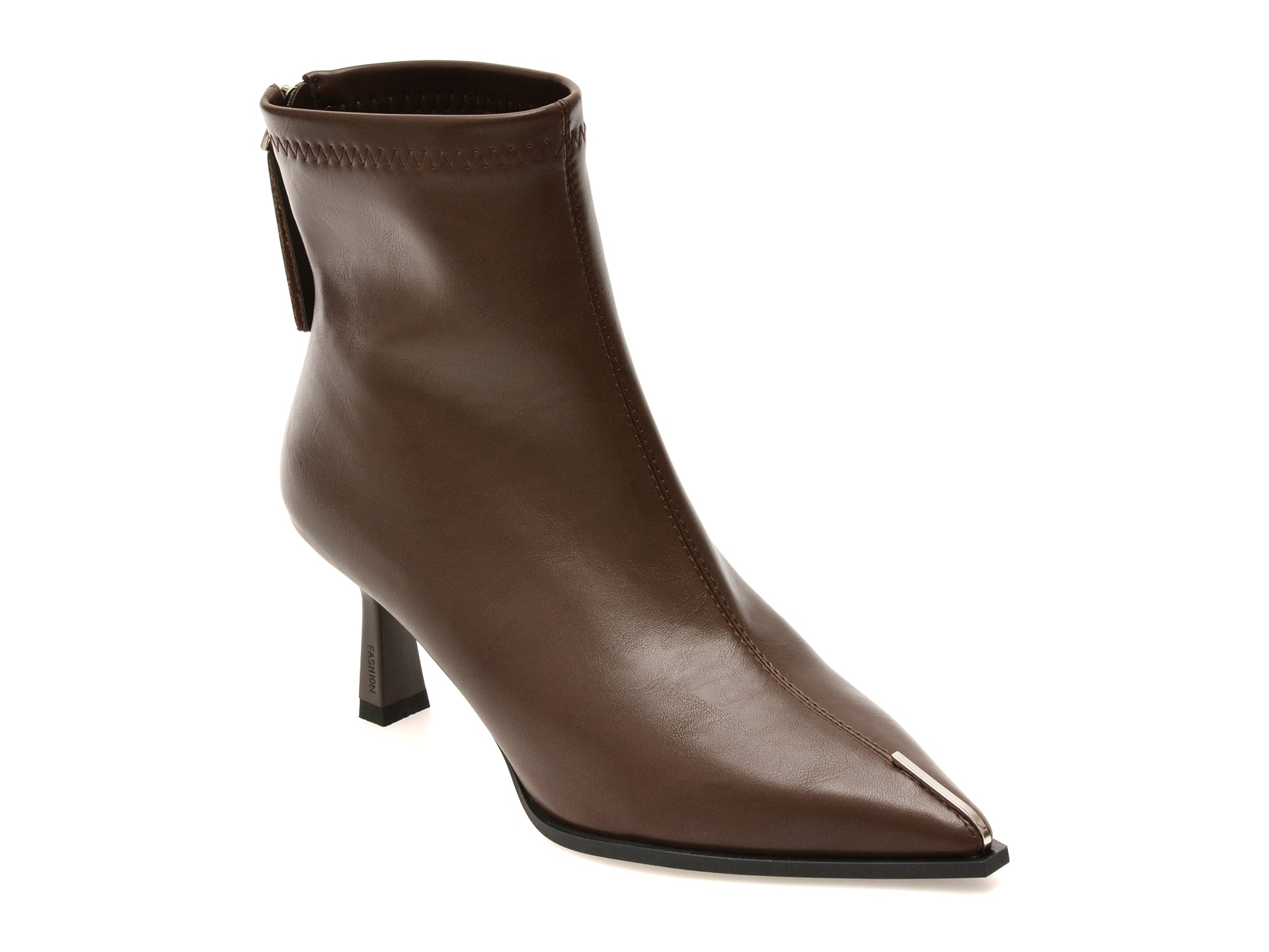 51676e608bc93f70ae8c99276402003ab40428570164836d027eab3d9311c899 Botine elegante FLAVIA PASSINI maro, 5358, din piele ecologica - imagine 1