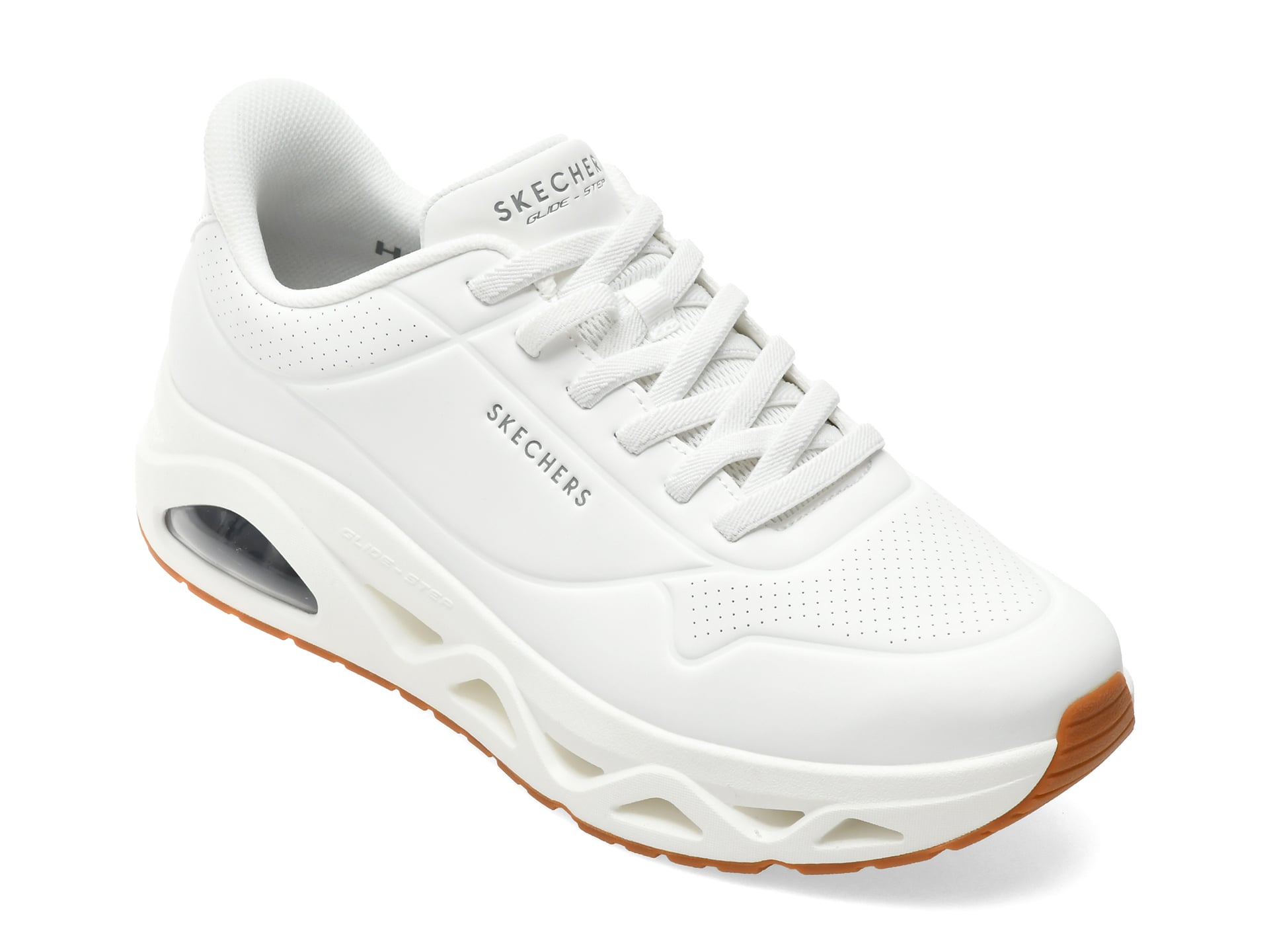 543d723e5be5d22b5da7cb929aba796423667cae948db0a4791ce22403d3a1be Pantofi sport Barbati SKECHERS albi, 183420, din piele ecologica - imagine 1