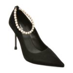 Pantofi eleganti femei FLAVIA PASSINI negri, H2282, din piele intoarsa