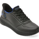 Pantofi sport Barbati SKECHERS negri, BOBS SQUAD 4, din piele ecologica