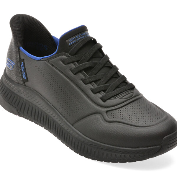 Pantofi sport Barbati SKECHERS negri, BOBS SQUAD 4, din piele ecologica