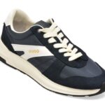 Pantofi sport Barbati HUGO bleumarin, 3605, din material textil si piele naturala
