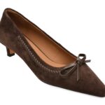 Pantofi eleganti femei EPICA maro, YRH603, din piele intoarsa