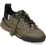Pantofi sport Barbati REPLAY kaki, MS8L00L, din material textil si piele naturala