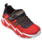 Pantofi sport Baieti SKECHERS rosii, LIGHT-SURGE, din material textil