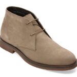 Ghete Barbati GEOX gri, U6658D, din piele intoarsa