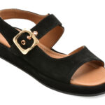 Sandale EPICA negre, 1001347, din piele intoarsa