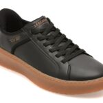 Pantofi sport Barbati SKECHERS negri, COURT BREAK, din piele ecologica