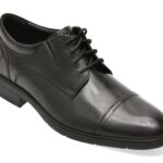 Pantofi eleganti CLARKS negri, STEADWELL CAP, din piele naturala