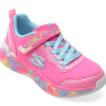 Pantofi sport Fete SKECHERS roz, ETERNAL HEART LIGHTS, din material textil