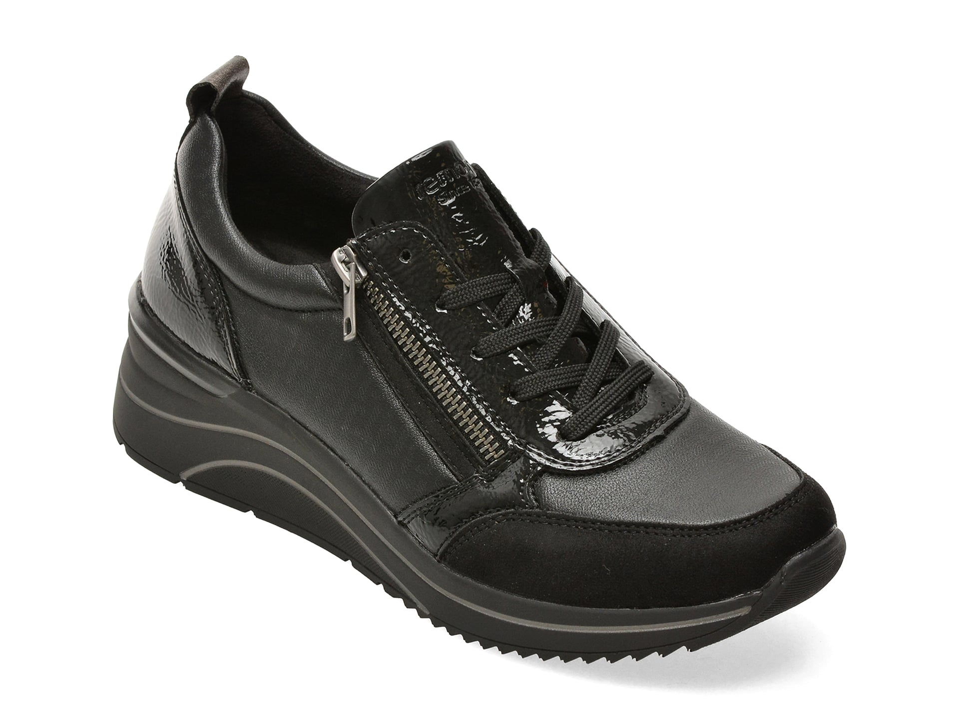 83d4abc47bdc62f1814d590c3aa86bd4f53ae442cc6387b475a31e1501768a89 Pantofi casual Femei REMONTE negri, D0T22, din piele ecologica - imagine 1