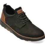 Pantofi casual Barbati RIEKER negri, B3360, din piele intoarsa