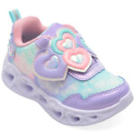 Pantofi sport Fete SKECHERS mov, HEART LIGHTS, din material textil