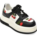 Pantofi sport DAMA FLAVIA PASSINI alb-negru, 267715, din piele naturala