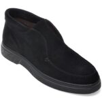 Ghete Barbati LE COLONEL negre, 77503, din piele intoarsa