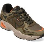 Pantofi sport Barbati REPLAY kaki, MS9M0OT, din material textil si piele naturala