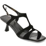 Sandale elegante EPICA negre, 3269, din piele intoarsa
