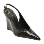 Pantofi eleganti femei ALDO negri, STESSY WEDGE 001, din piele ecologica lacuita