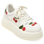 Pantofi sport DAMA FLAVIA PASSINI albi, 267715, din piele naturala