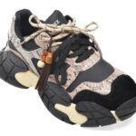 Pantofi sport DAMA GRYXX negri, 21702, din material textil si piele naturala