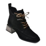 Ghete Femei EPICA negre, 5R360, din piele intoarsa