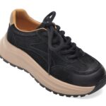 Pantofi sport DAMA GRYXX negri, 68021, din nabuc