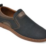 Pantofi casual Barbati BITE THE BULLET bleumarin, Q212, din piele naturala