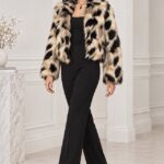Blana animal print Ysolde din blana ecologica, cu interior satinat, ARAMIU, Marime S/M