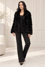 Blanita ecologica HAZELL, cu buzunare si interior satinat, Negru, Marime S/M