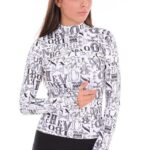 Bluza cropped Bella, pe gat, Alphabet